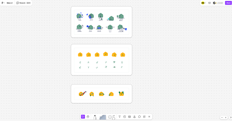 Gui mascot character design — variations of the robot character for Le Guide de l'Habitat